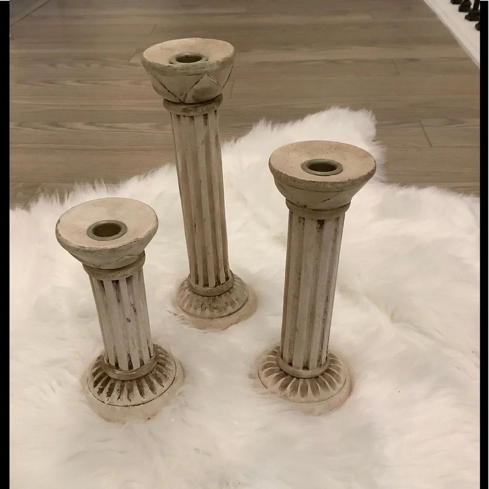 Modern farmhouse bundle of 3 candleholders ❤️❤️❤️❤️ - Picture 2 of 7